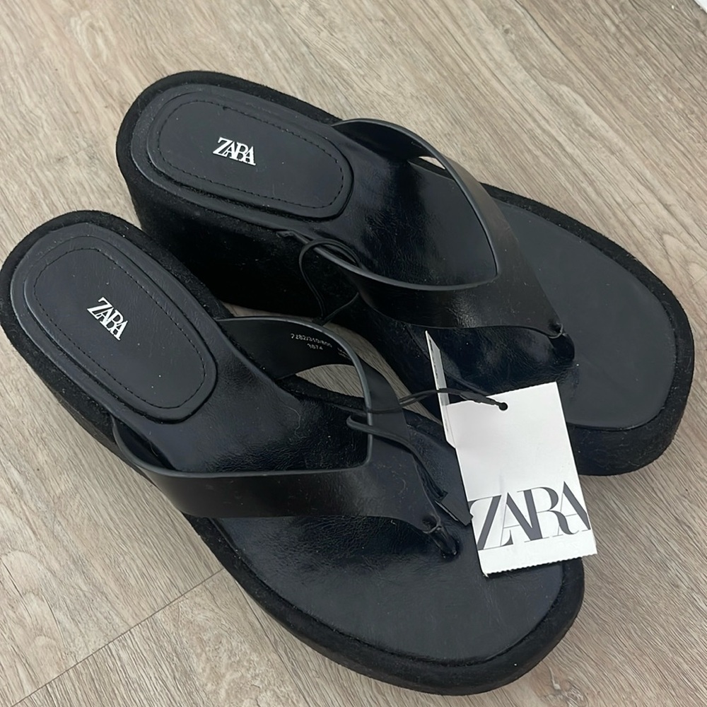 Zara platform wedge sandals. Size 9. New with tags.
